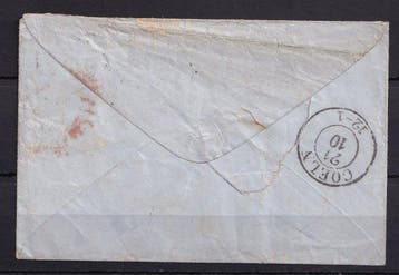 Frankrijk 1860 - Zeldzame Duitse zegelstempel op 40c oranje, Gestempeld