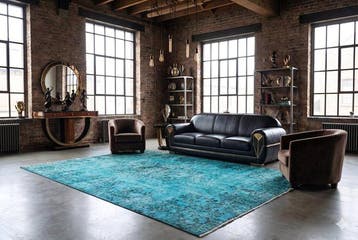 Turkoois vintage - Vloerkleed - 270 cm - 170 cm -