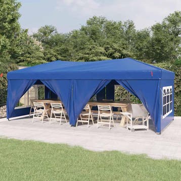 vidaXL Partytent inklapbaar met zijwanden 3x6 m blauw, Verzenden