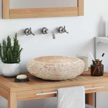 vidaXL Gootsteen 40x12 cm marmer crème, Verzenden, Nieuw
