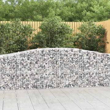 vidaXL Schanskorven 2 st gewelfd 400x50x80/100 cmg ijzer, Verzenden, Nieuw