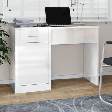 vidaXL Bureau met kast en lade 100x40x73 cm bewerkt hout, Huis en Inrichting, Verzenden, Nieuw