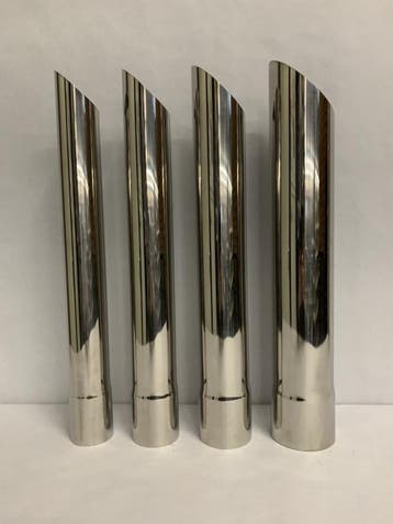 Rvs eindsierstuk slant cutt 18 inch long. 2 - 2.25 - 2.5 - 3, Ophalen of Verzenden