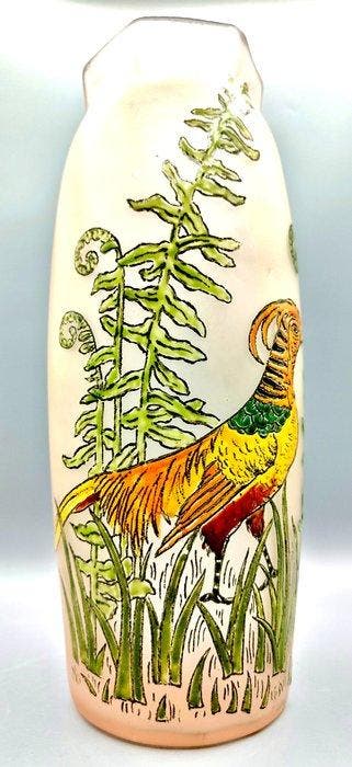 LEGRAS (1839-1916) - Vaas - Zeldzame grote vaas met een, Antiquités & Art, Antiquités | Verre & Cristal