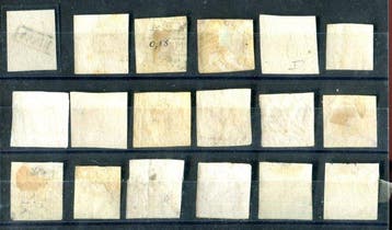 Anciens états italiens - Naples 1858 - Sélection de 18, Timbres & Monnaies, Timbres | Europe | Italie