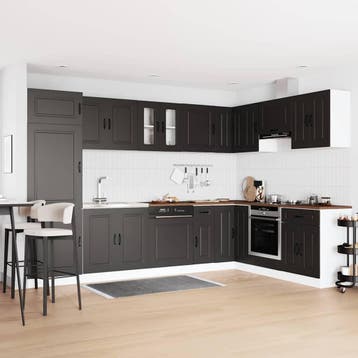 vidaXL Keuken Kast Kalmar Zwart 80 x 46 x 81,5 cm Bewerkt, Verzenden, Nieuw