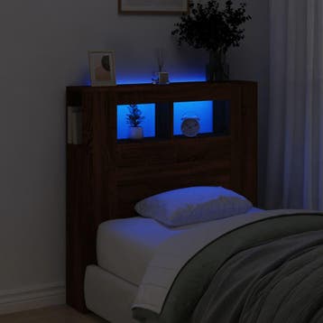 vidaXL Hoofdeinde met LED 100x18,5x103,5 cm bewerkt hout, Verzenden, Nieuw