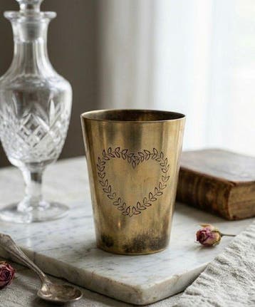 Vide-poche - Prachtige vintage tumbler met hartenpatroon –