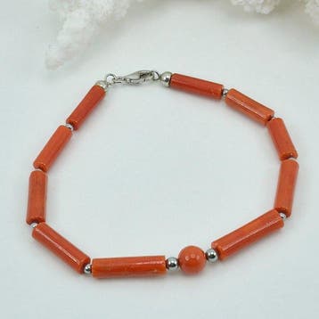 Koraal - Zilver - Armband - CORALLO MEDITERRANEO