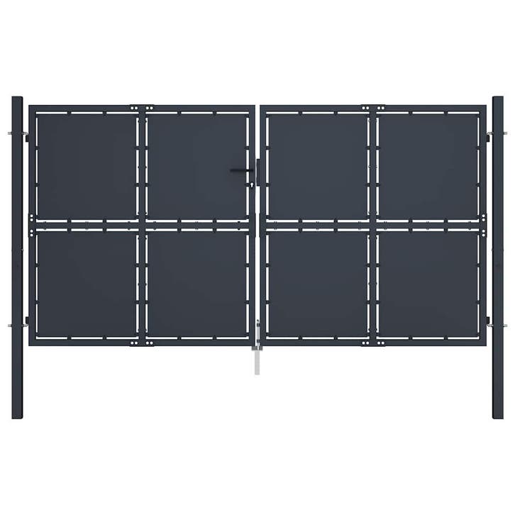 vidaXL Tuinpoort staal 300x125 cm antraciet, Tuin en Terras, Tuinpoorten, Nieuw, Verzenden