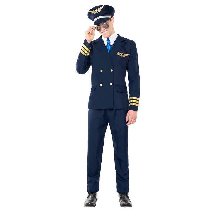 Piloot Kostuum Heren, Kleding | Heren, Carnavalskleding en Feestkleding, Nieuw, Verzenden