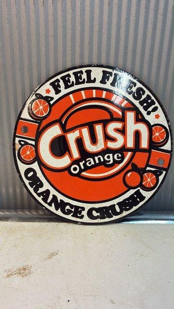 Orange Crush – Feel Fresh! – Round Advertising Sign – Soft
