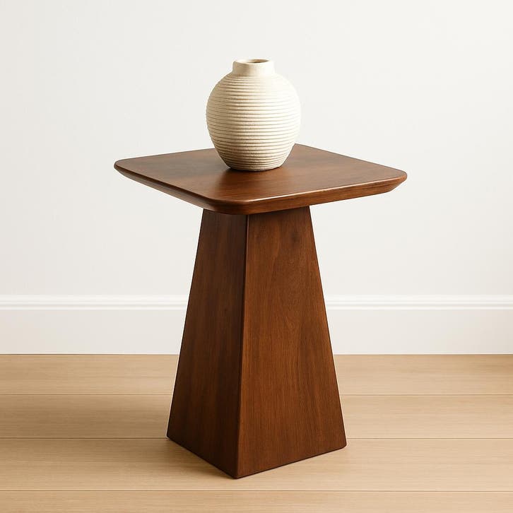 Salontafel Mangohout Salontafel Mick Vierkant Bruin 40x40 cm, Huis en Inrichting, Tafels | Salontafels, Nieuw, Overige houtsoorten