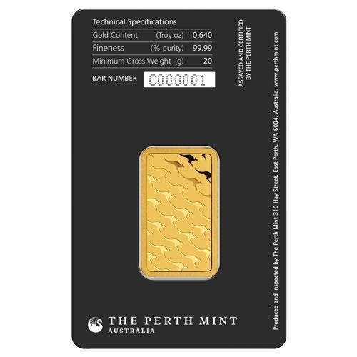 20 gram - Goud .999 - 20 grams .9999 Fine Gold Bar Australia, Postzegels en Munten, Edelmetalen en Baren