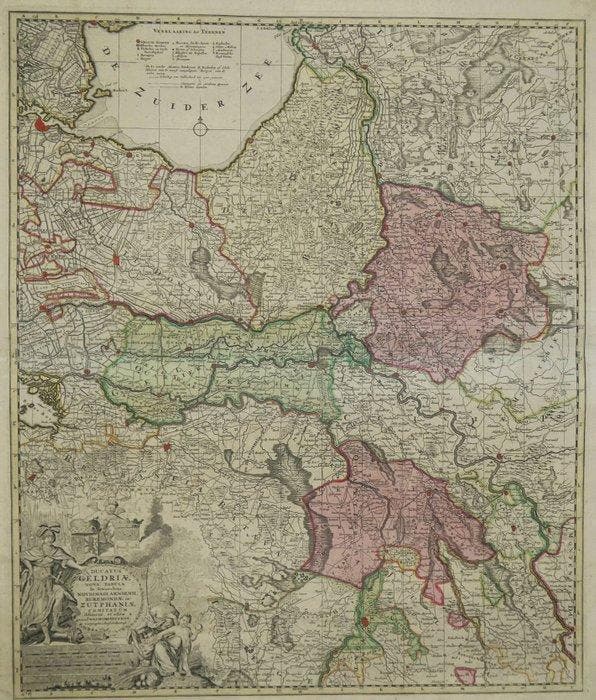 Nederland - Gelderland; Joshua Ottens (17041765) - DUCATUS, Boeken, Atlassen en Landkaarten