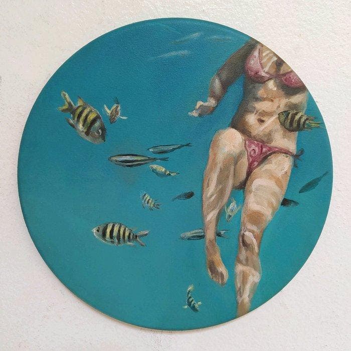 Valeria Pesce - LOST MERMAID, Antiek en Kunst, Kunst | Schilderijen | Modern