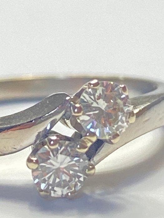 Zonder minimumprijs - Ring - 18 karaat Witgoud Diamant, Handtassen en Accessoires, Ringen