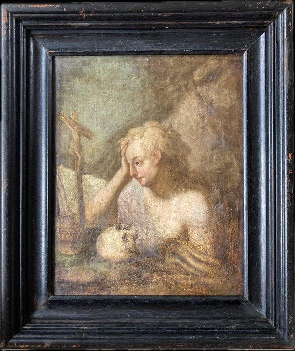 Europese school (XVII) - Penitent Maria, Antiek en Kunst, Kunst | Schilderijen | Klassiek