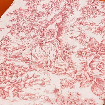 BA068 - Toile de Jouy Rosso Bordeaux - Franse elegantie -