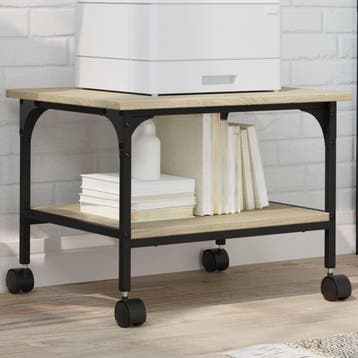 vidaXL Printerkastje 2-laags 50x40x38 cm bewerkt hout sonoma, Verzenden