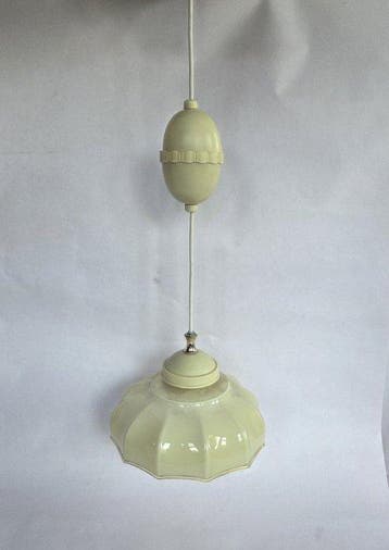 Plafondlamp - Opaal glas - Vintage Art Deco, Antiek en Kunst
