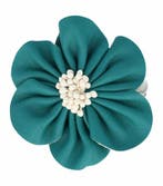 Haarspeld Duckklem & Broche 7cm – Lederlook Bloemvorm –, Nieuw