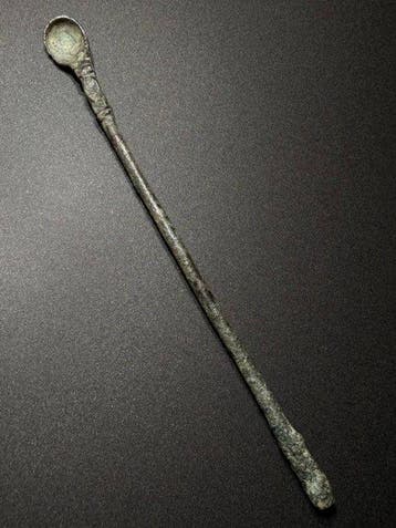 Romain antique Bronze Instrument médical Intact - Cuillère
