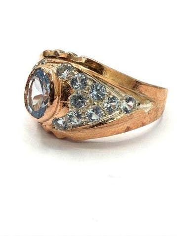 Zonder minimumprijs - Ring - 9 kt. Roségoud, Zilver Spinel -, Handtassen en Accessoires, Nieuw