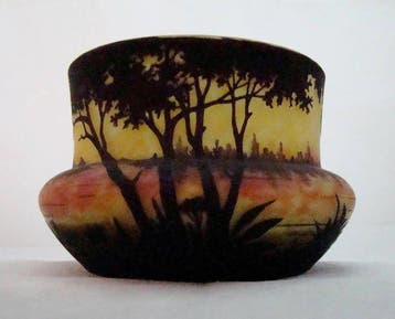 Daum - Vaas - Glazen scenische vaas - Glas - Art Nouveau
