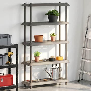 vidaXL Plankenunit 5-laags 100 x 40 x 177 cm PP Lichtgrijs, Verzenden