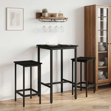vidaXL Barkruk 2 st Zwart eiken 40 x 32 x 74 cm Bewerkt hout, Verzenden