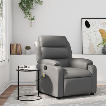 vidaXL Massagestoel van grijs kunstleer, Verzenden