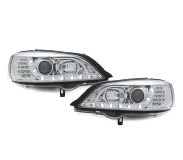 Phares Pour Opel Astra G 97-04 Feux Diurnes Led Fond Chromé, Verzenden, Nieuw