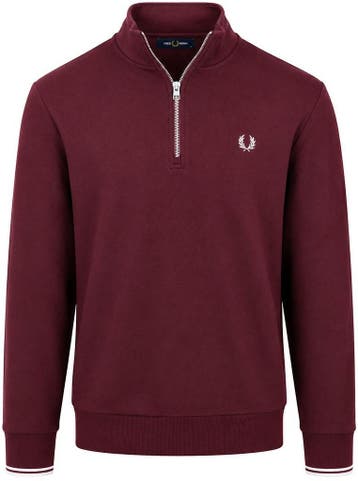 Fred Perry Half Zip Trui Bordeaux maat Maat 48/50 (M) Heren, Verzenden