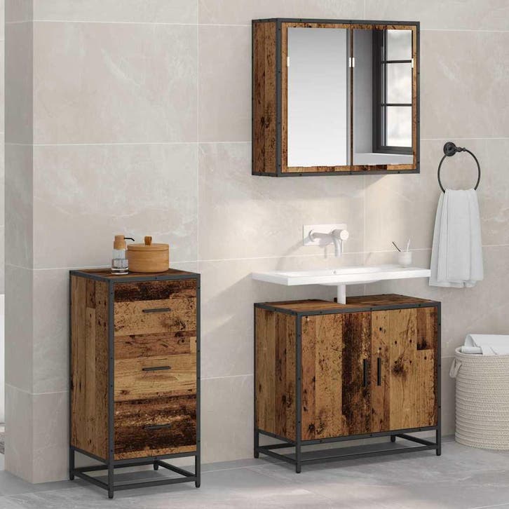 vidaXL Dressoir Oudhout 35.5 x 35 x 76 cm, Huis en Inrichting, Kasten | Dressoirs, Nieuw, Verzenden