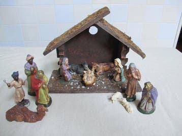 Kerststal (14) - Originele vintage kerstgroep en stal Italy, Nieuw