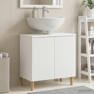 vidaXL Wastafel kabinet voor de badkamer ARNHEM Wit, Verzenden, Nieuw
