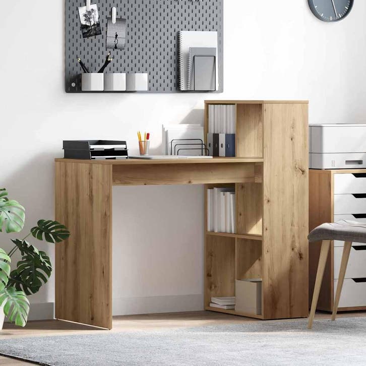 vidaXL Bureau Artisan Eiken Bewerkt hout 108 x 55 x 103.5 cm, Maison & Meubles, Bureaux, Envoi