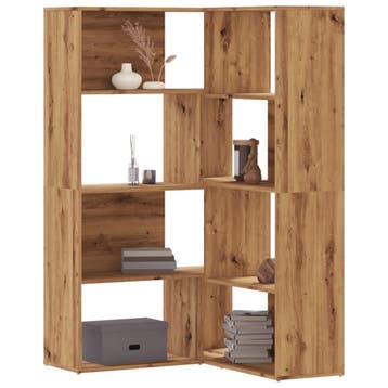 vidaXL Boekenkast 4-laags hoek 85x85x140 cm hout artisanaal, Verzenden, Nieuw