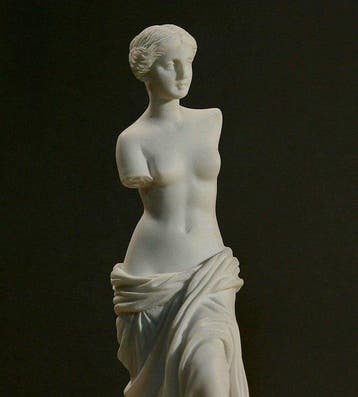 Beeld, Afrodite Venere De Milo dea greca - 24 cm - Marmer