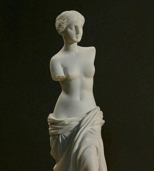 Beeld, Afrodite Venere De Milo dea greca - 24 cm - Marmer, Antiquités & Art, Curiosités & Brocante