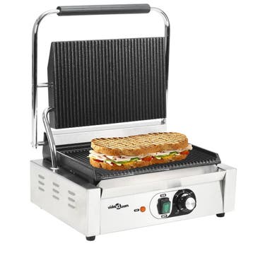 vidaXL Panini grill gegroefd 2200 W 43x30,5x20 cm, Verzenden