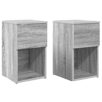 vidaXL Bedkast 2 st Grijs Sonoma 29 x 31,5 x 49 cm Bewerkt, Verzenden, Nieuw