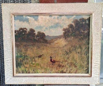 Doris Berkel XX eeuw - Paartje fazanten in de duinen
