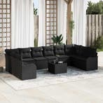 vidaXL Tuinbank Set Zwart 55 x 55 x 37 cm poly rattan, Tuin en Terras, Verzenden, Nieuw
