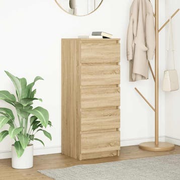 vidaXL Dressoir met lades 37,5x35x99 cm spaanplaat sonoma, Verzenden, Nieuw