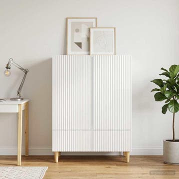 vidaXL Dressoir met lade Hoogglans Wit 66 x 34,5 x 95 cm, Huis en Inrichting, Verzenden, Nieuw