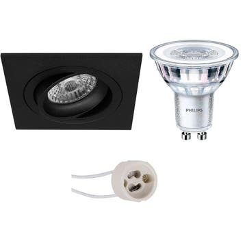 6W LED Spot Set - Kantelbare Vierkante Inbouwspot Mat Zwart, Verzenden, Nieuw