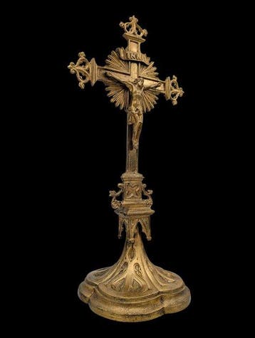 Antiek Crucifix - Brons - 1850-1900 - Prachtig altaarkruis