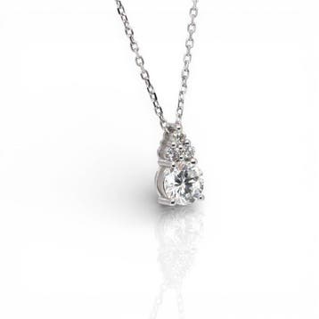 Collier avec pendentif - 18 carats Or blanc - 1.10ct. tw.